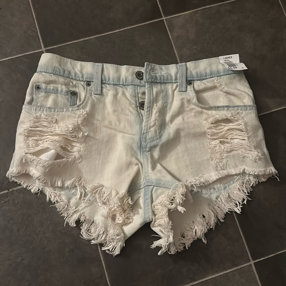 CarMar Fringe Light Blue Jean Shorts